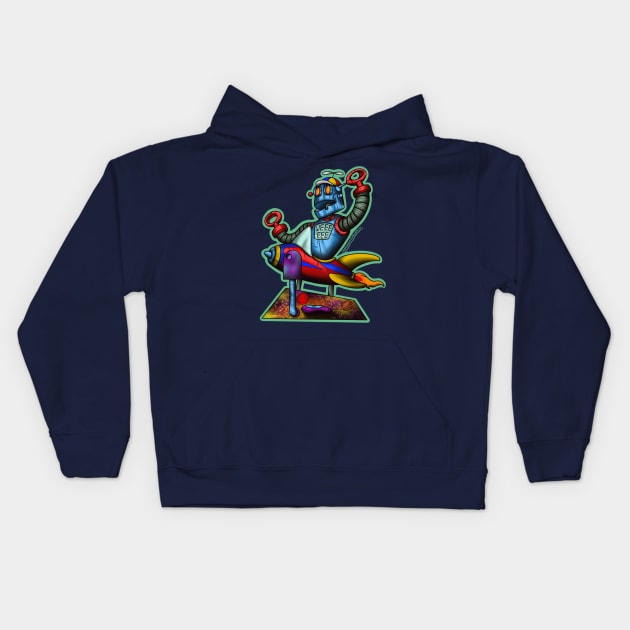 Robots just wanna have fun Kids Hoodie by Timwould